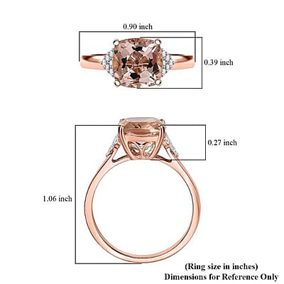 Certified & Appraised Luxoro AAA Marropino Morganite and G-H I2 Diamond 3.21 ctw Ring in 10K Rose Gold (Size 10.0)