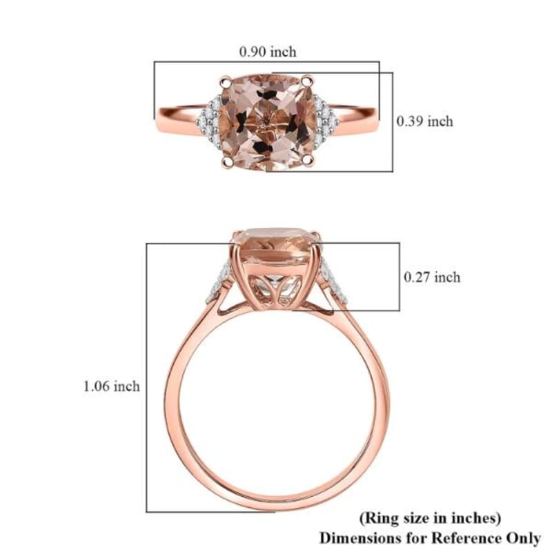Certified & Appraised Luxoro AAA Marropino Morganite and G-H I2 Diamond 3.21 ctw Ring in 10K Rose Gold (Size 8.0)