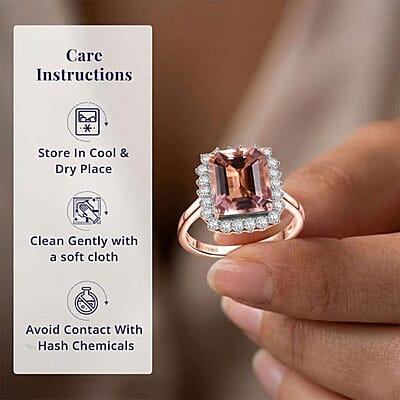 Certified & Appraised Luxoro 10K Rose Gold AAA Marropino Morganite, Diamond (G-H, I2) (0.72 cts) Ring (Size 11.0) (Del. in 10-15 Days) 6.43 ctw