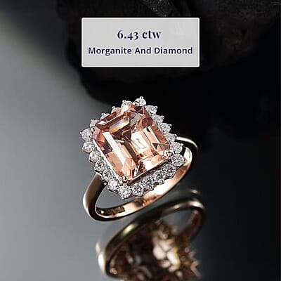 Certified & Appraised Luxoro 10K Rose Gold AAA Marropino Morganite, Diamond (G-H, I2) (0.72 cts) Ring (Size 12.0) (Del. in 10-15 Days) 6.43 ctw