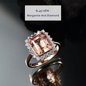 Certified & Appraised Luxoro 10K Rose Gold AAA Marropino Morganite, Diamond (G-H, I2) (0.72 cts) Ring (Size 5.0) (Del. in 10-15 Days) 6.43 ctw