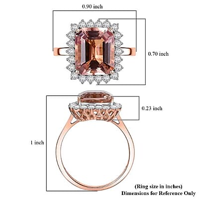 Certified & Appraised Luxoro 10K Rose Gold AAA Marropino Morganite, Diamond (G-H, I2) (0.72 cts) Ring (Size 5.0) (Del. in 10-15 Days) 6.43 ctw