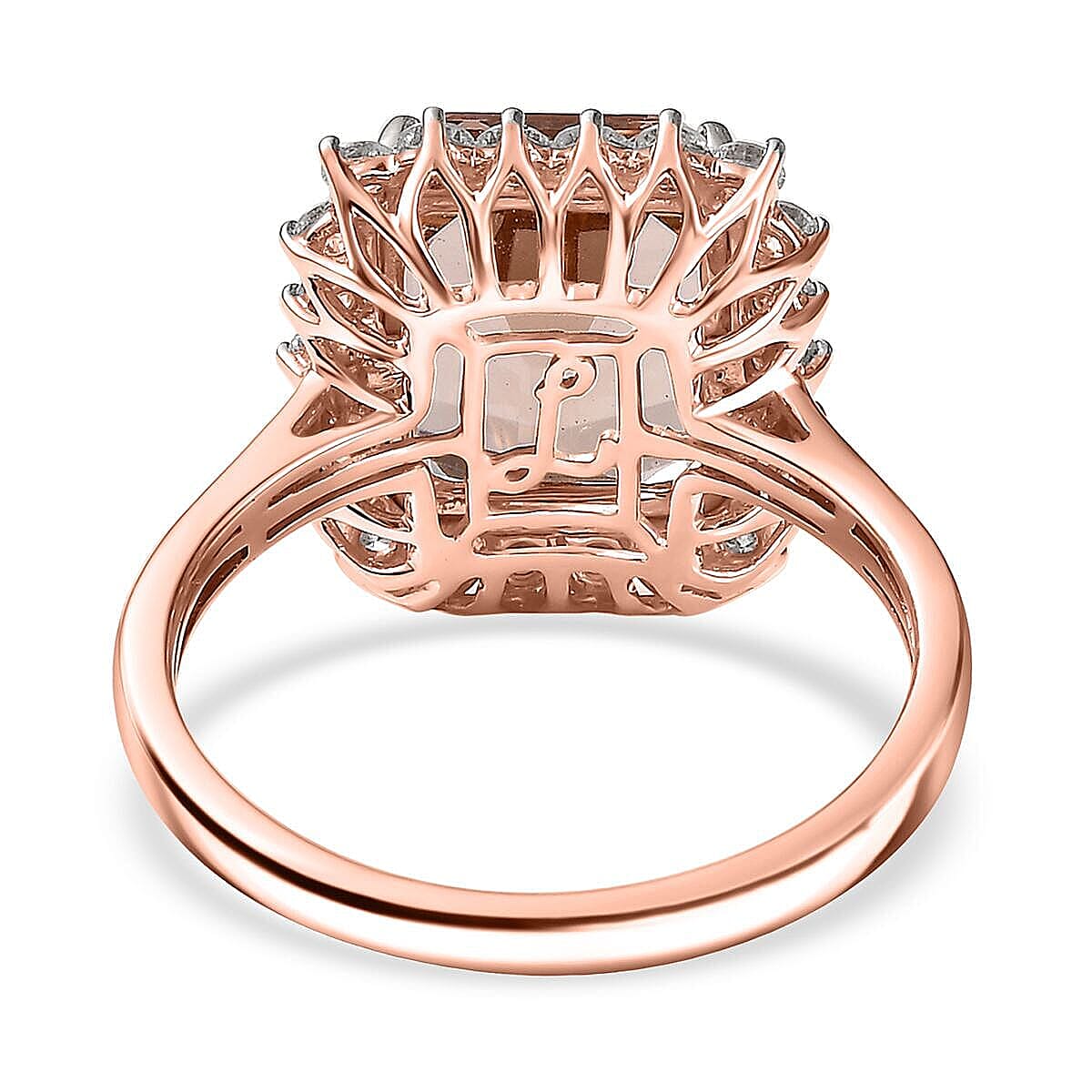 Certified & Appraised Luxoro 10K Rose Gold AAA Marropino Morganite, Diamond (G-H, I2) (0.72 cts) Ring (Size 8.5) (Del. in 10-15 Days) 6.43 ctw image number 4