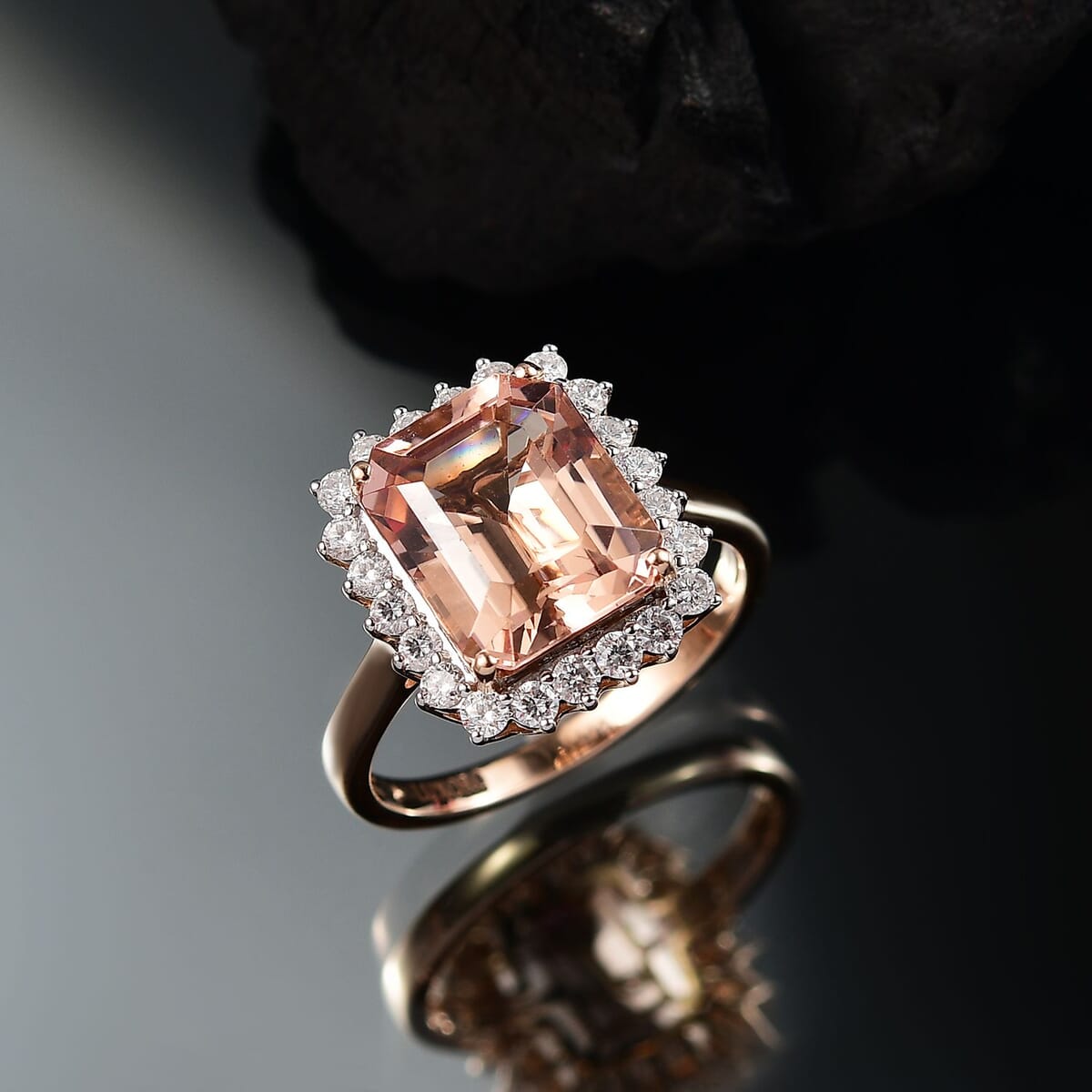 Certified & Appraised Luxoro 10K Rose Gold AAA Marropino Morganite, Diamond (G-H, I2) Ring (Del. in 10-15 Days) 6.43 ctw image number 1