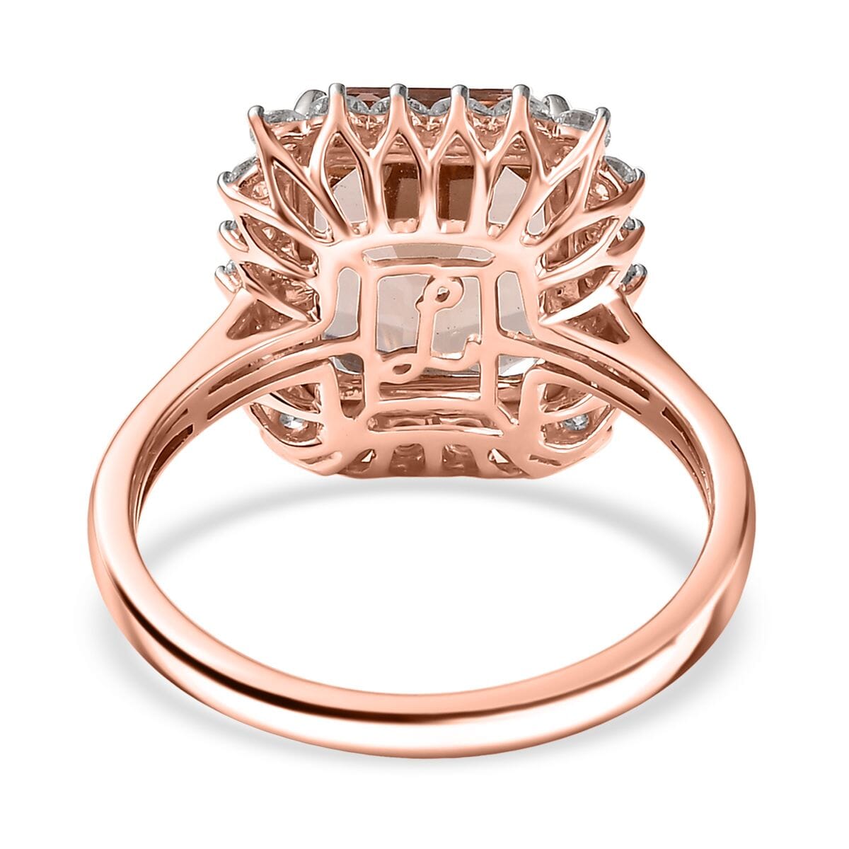 Certified & Appraised Luxoro 10K Rose Gold AAA Marropino Morganite, Diamond (G-H, I2) Ring (Del. in 10-15 Days) 6.43 ctw image number 4
