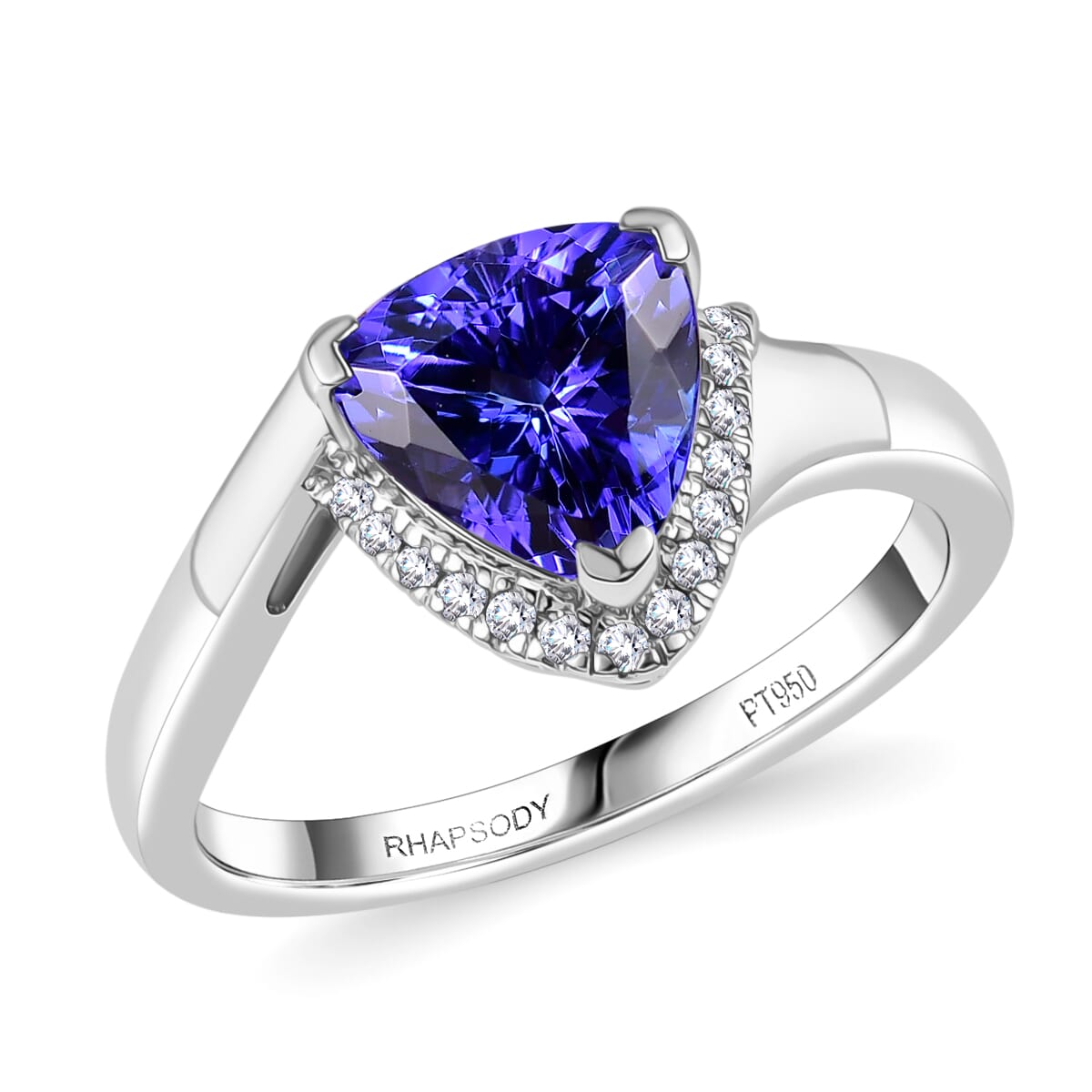 Certified & Appraised Rhapsody AAAA Tanzanite and E-F VS Diamond 2.75 ctw Ring in 950 Platinum (Size 10.0) 7.25 Grams (Del. in 10-15 Days) image number 0