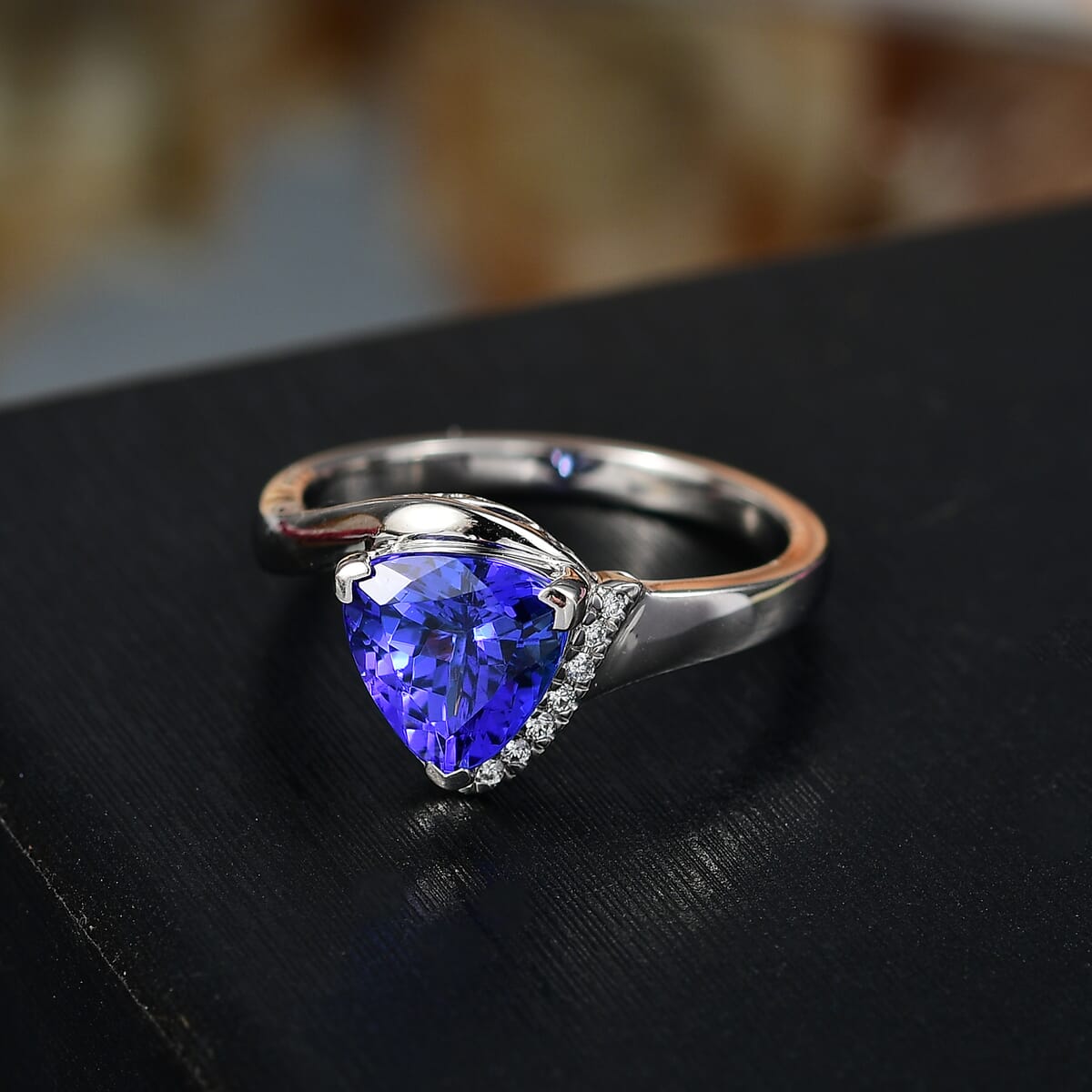Certified & Appraised Rhapsody AAAA Tanzanite and E-F VS Diamond 2.75 ctw Ring in 950 Platinum (Size 10.0) 7.25 Grams (Del. in 10-15 Days) image number 1