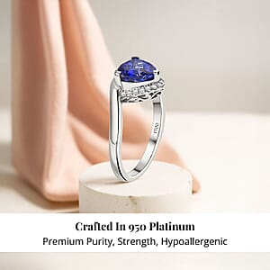 Certified & Appraised Rhapsody AAAA Tanzanite and E-F VS Diamond 2.75 ctw Ring in 950 Platinum (Size 10.0) 7.25 Grams (Del. in 10-15 Days)