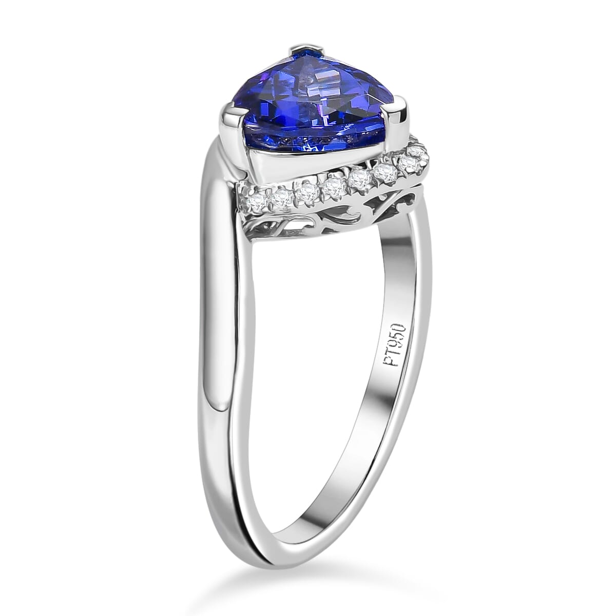Certified & Appraised Rhapsody AAAA Tanzanite and E-F VS Diamond 2.75 ctw Ring in 950 Platinum (Size 10.0) 7.25 Grams (Del. in 10-15 Days) image number 3