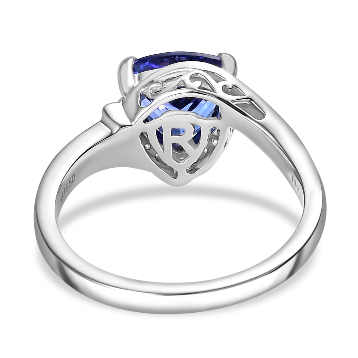 Certified & Appraised Rhapsody AAAA Tanzanite and E-F VS Diamond 2.75 ctw Ring in 950 Platinum (Size 10.0) 7.25 Grams (Del. in 10-15 Days) image number 4