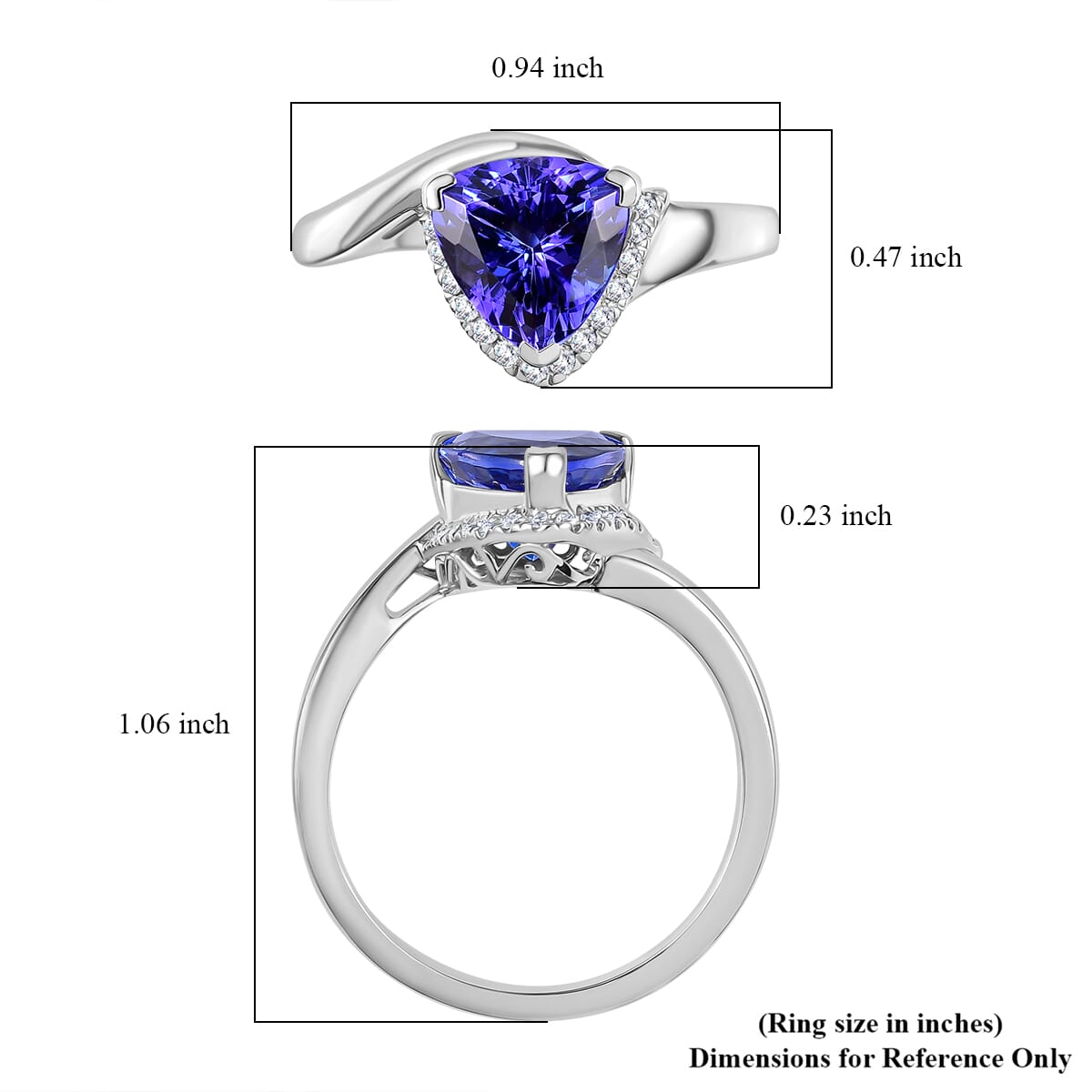Certified & Appraised Rhapsody AAAA Tanzanite and E-F VS Diamond 2.75 ctw Ring in 950 Platinum (Size 10.0) 7.25 Grams (Del. in 10-15 Days) image number 5