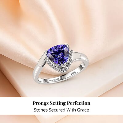 Certified & Appraised Rhapsody 950 Platinum AAAA Tanzanite, Diamond (E-F, VS) Ring (Size 5.0) (7.25 g) 2.75 ctw