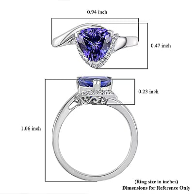 Certified & Appraised Rhapsody 950 Platinum AAAA Tanzanite, Diamond (E-F, VS) Ring (Size 5.0) (7.25 g) 2.75 ctw