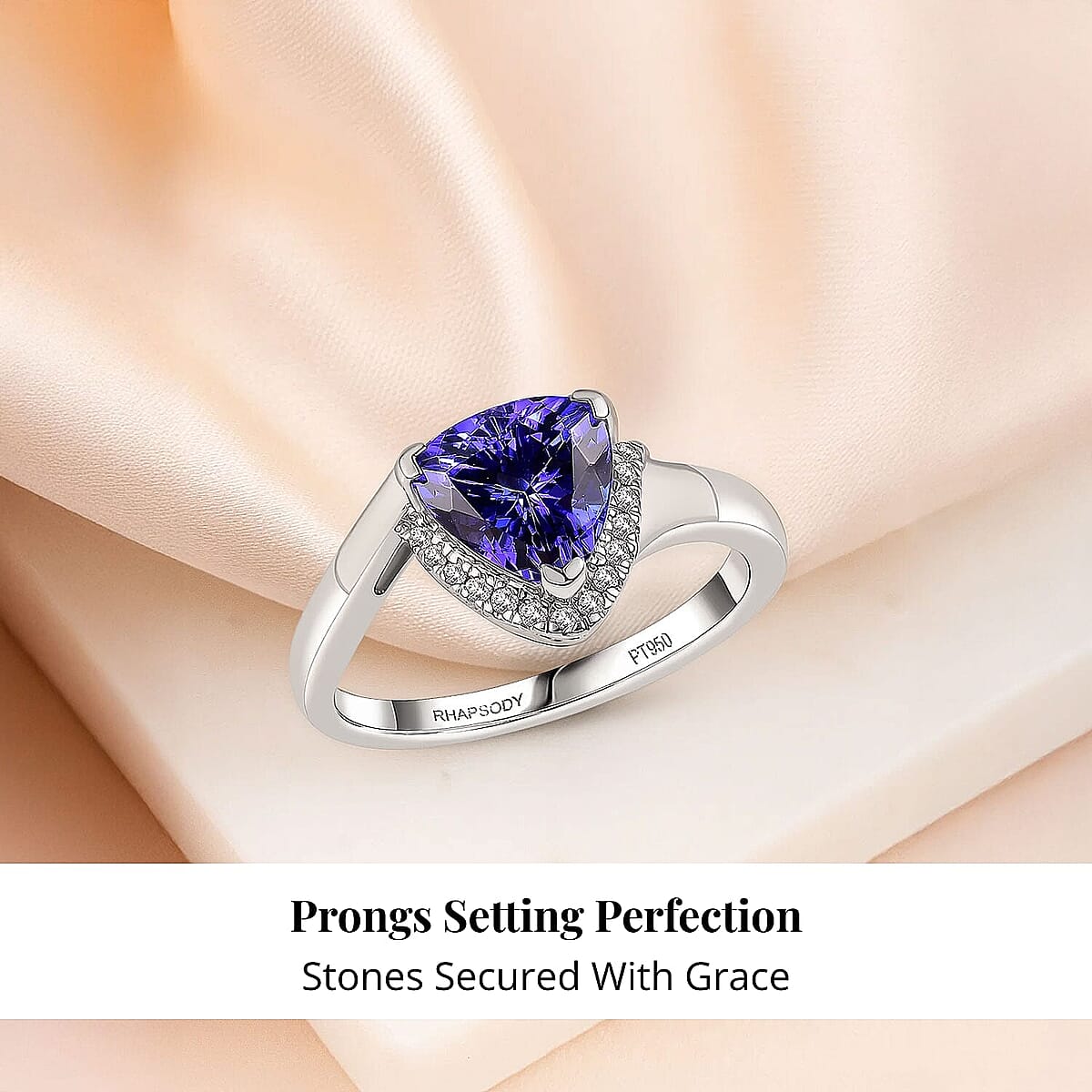 Certified & Appraised Rhapsody 950 Platinum AAAA Tanzanite, Diamond (E-F, VS) Ring (Size 10.0) (7.25 g) (Del. in 10-15 Days) 2.75 ctw image number 4