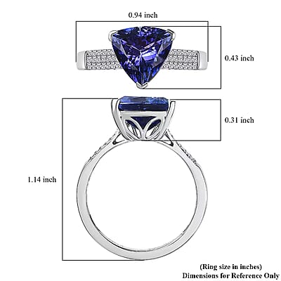 Certified & Appraised Rhapsody AAAA Tanzanite and E-F VS Diamond 4.16 ctw Ring in 950 Platinum (Size 10.0) 6.60 Grams