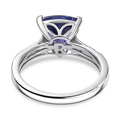 Certified & Appraised Rhapsody AAAA Tanzanite and E-F VS Diamond 4.16 ctw Ring in 950 Platinum (Size 10.0) 6.60 Grams