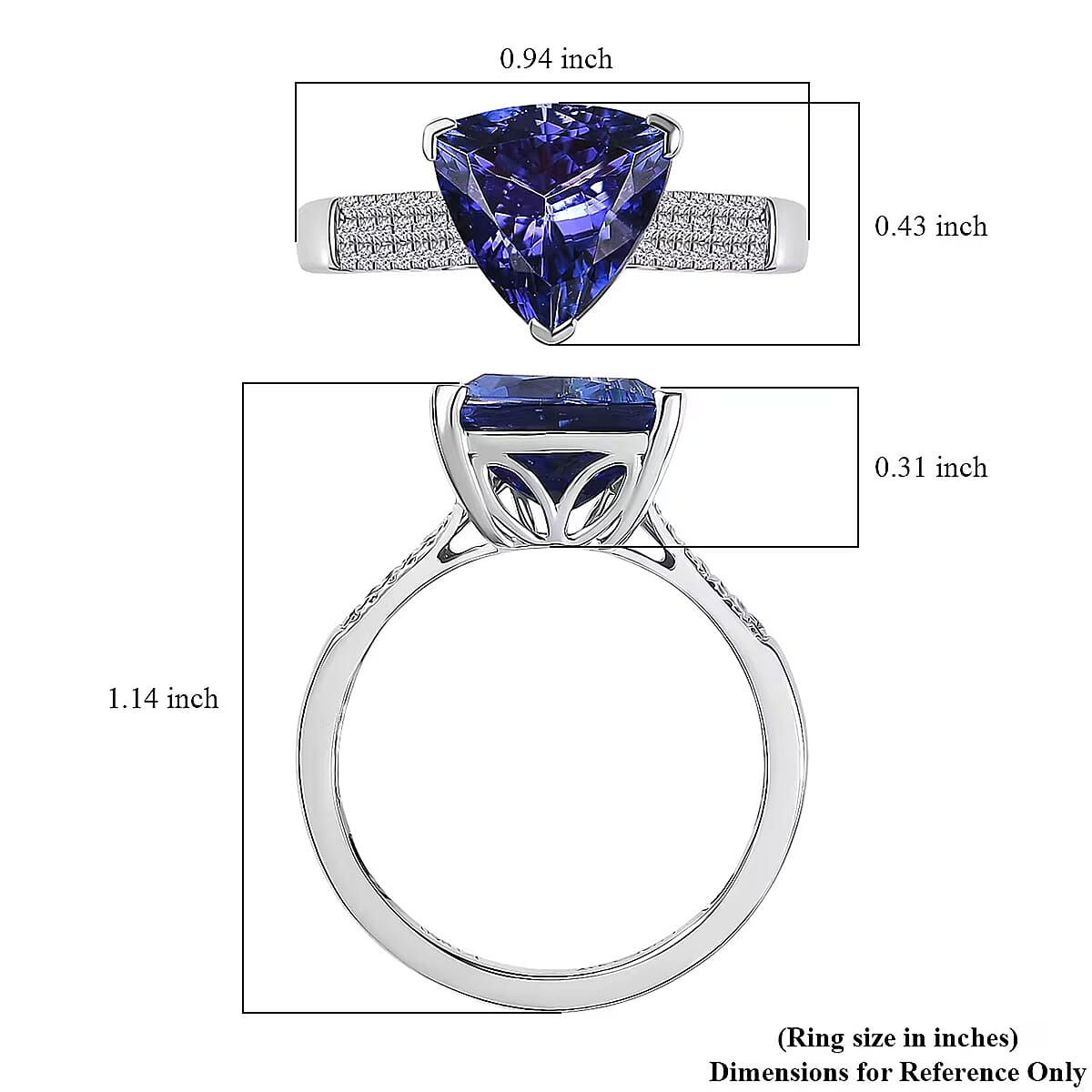 Certified & Appraised Rhapsody 950 Platinum AAAA Tanzanite, Diamond (E-F, VS) Ring (Size 5.0) (6.60 g) 4.16 ctw image number 6