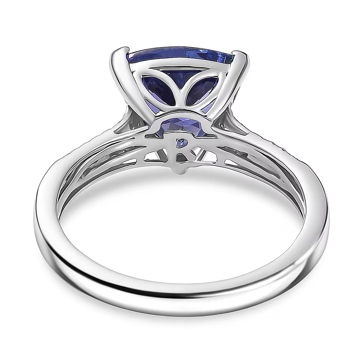 Certified & Appraised Rhapsody AAAA Tanzanite and E-F VS Diamond 4.16 ctw Ring in 950 Platinum (Size 7.0) 6.60 Grams (Del. in 10-15 Days) image number 7