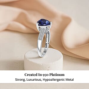 Certified & Appraised Rhapsody AAAA Tanzanite and E-F VS Diamond 4.16 ctw Ring in 950 Platinum (Size 9.0) 6.60 Grams (Del. in 10-15 Days)
