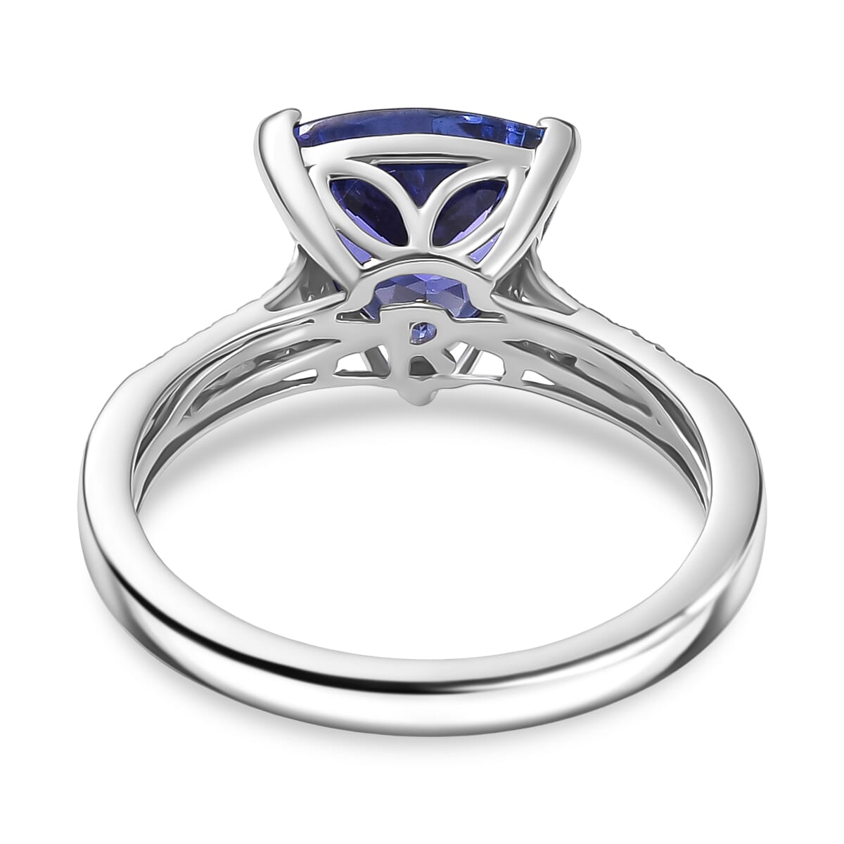 Certified & Appraised Rhapsody AAAA Tanzanite and E-F VS Diamond 4.16 ctw Ring in 950 Platinum (Size 9.0) 6.60 Grams (Del. in 10-15 Days) image number 4