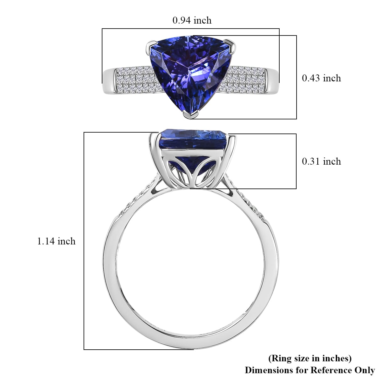 Certified & Appraised Rhapsody AAAA Tanzanite and E-F VS Diamond 4.16 ctw Ring in 950 Platinum (Size 9.0) 6.60 Grams (Del. in 10-15 Days) image number 5
