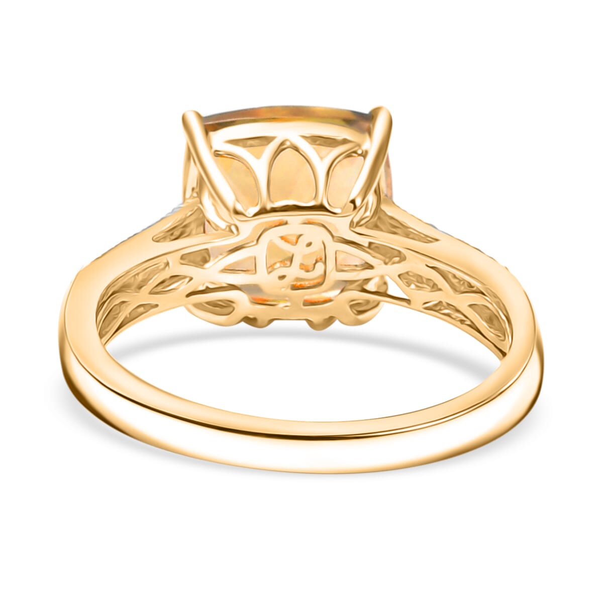 Certified & Appraised Luxoro AAA Turkizite and G-H I2 Diamond 6.04 ctw Ring in 14K Yellow Gold (Size 10.0) 4.48 Grams (Del. in 10-15 Days) image number 4