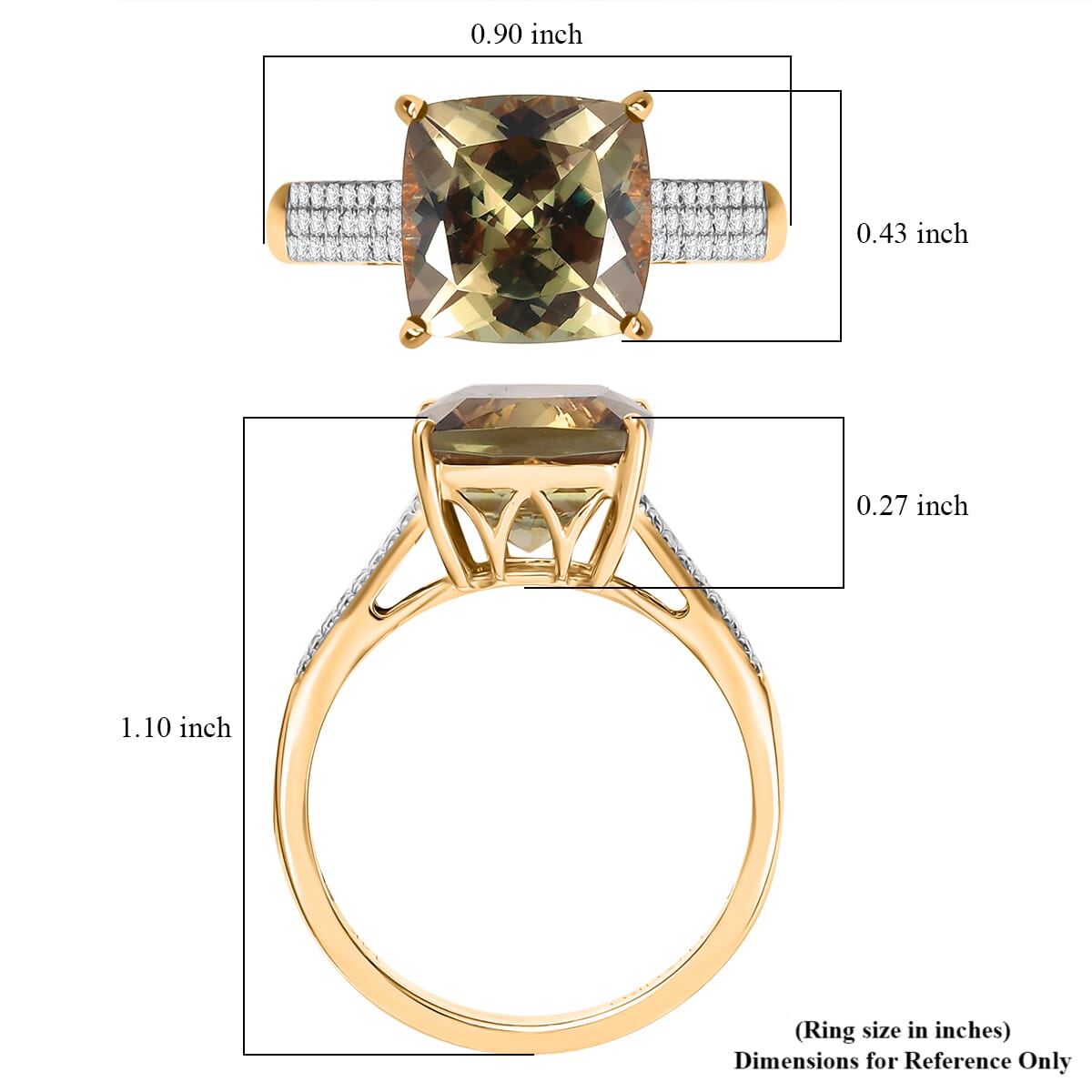 Certified & Appraised Luxoro AAA Turkizite and G-H I2 Diamond 6.04 ctw Ring in 14K Yellow Gold (Size 10.0) 4.48 Grams (Del. in 10-15 Days) image number 5