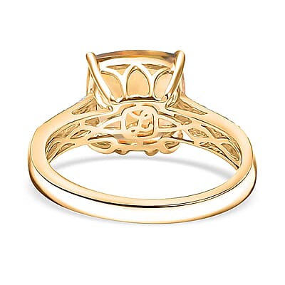 Certified & Appraised Luxoro AAA Turkizite and G-H I2 Diamond 6.04 ctw Ring in 14K Yellow Gold (Size 8.0) 4.48 Grams