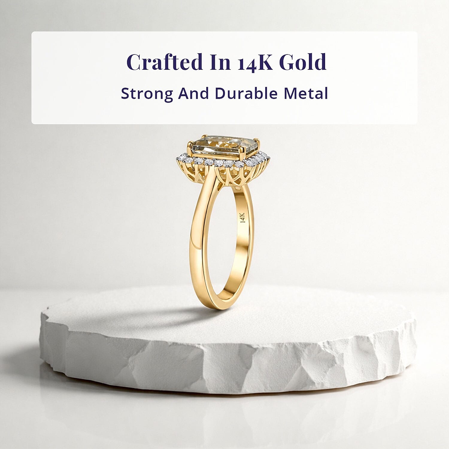 Certified & Appraised Luxoro 14K Yellow Gold AAA Turkizite and Diamond (G-H, I2) Halo Ring (4.66 g) (Size 5.0) 3.06 ctw