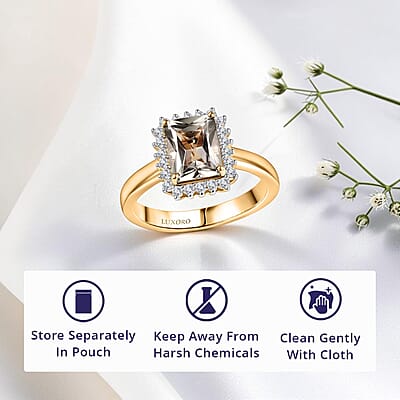 Certified & Appraised Luxoro 14K Yellow Gold AAA Turkizite and Diamond (G-H, I2) Halo Ring (4.66 g) (Size 5.0) 3.06 ctw