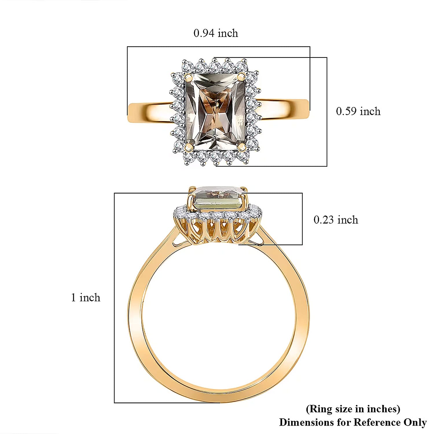 Certified & Appraised Luxoro 14K Yellow Gold AAA Turkizite and Diamond (G-H, I2) Halo Ring (4.66 g) (Size 5.0) 3.06 ctw