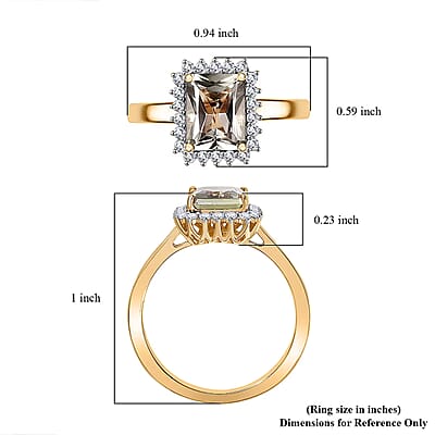 Certified & Appraised Luxoro 14K Yellow Gold AAA Turkizite and Diamond (G-H, I2) Halo Ring (4.66 g) (Size 5.0) 3.06 ctw