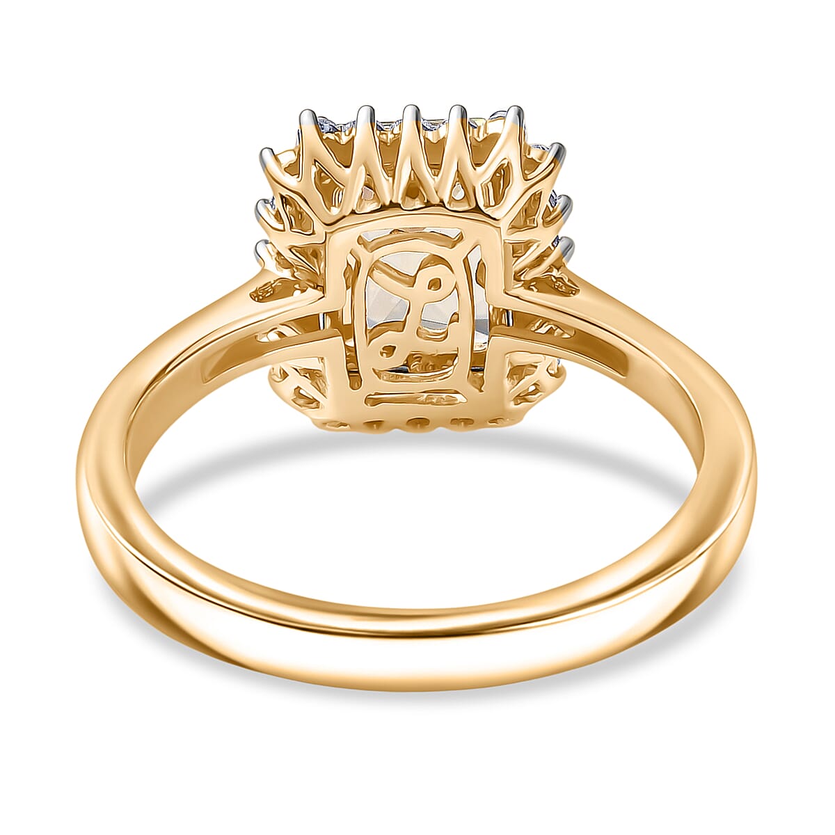 Certified & Appraised Luxoro AAA Turkizite and G-H I2 Diamond 3.06 ctw Halo Ring in 14K Yellow Gold (Size 6.0) 4.66 Grams (Del. in 10-15 Days) image number 4