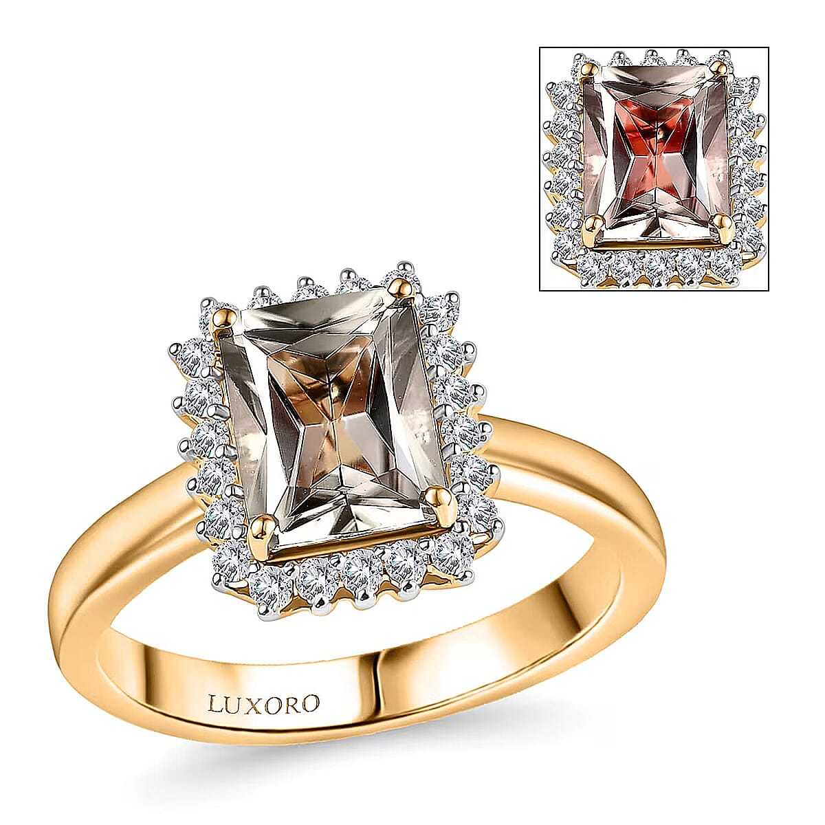 Certified & Appraised Luxoro 14K Yellow Gold AAA Turkizite and Diamond (G-H, I2) Halo Ring (4.66 g) (Size 10.0) (Del. in 10-15 Days) 3.06 ctw image number 0
