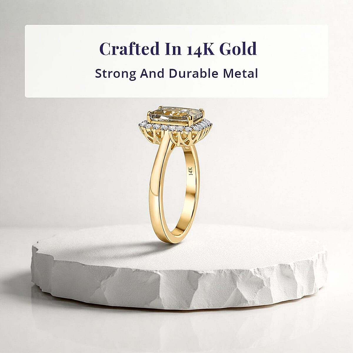 Certified & Appraised Luxoro 14K Yellow Gold AAA Turkizite and Diamond (G-H, I2) Halo Ring (4.66 g) (Size 10.0) (Del. in 10-15 Days) 3.06 ctw image number 3