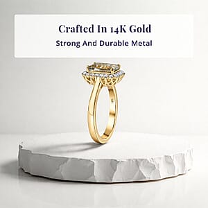 Certified & Appraised Luxoro 14K Yellow Gold AAA Turkizite and Diamond (G-H, I2) Halo Ring (4.66 g) (Size 10.0) (Del. in 10-15 Days) 3.06 ctw