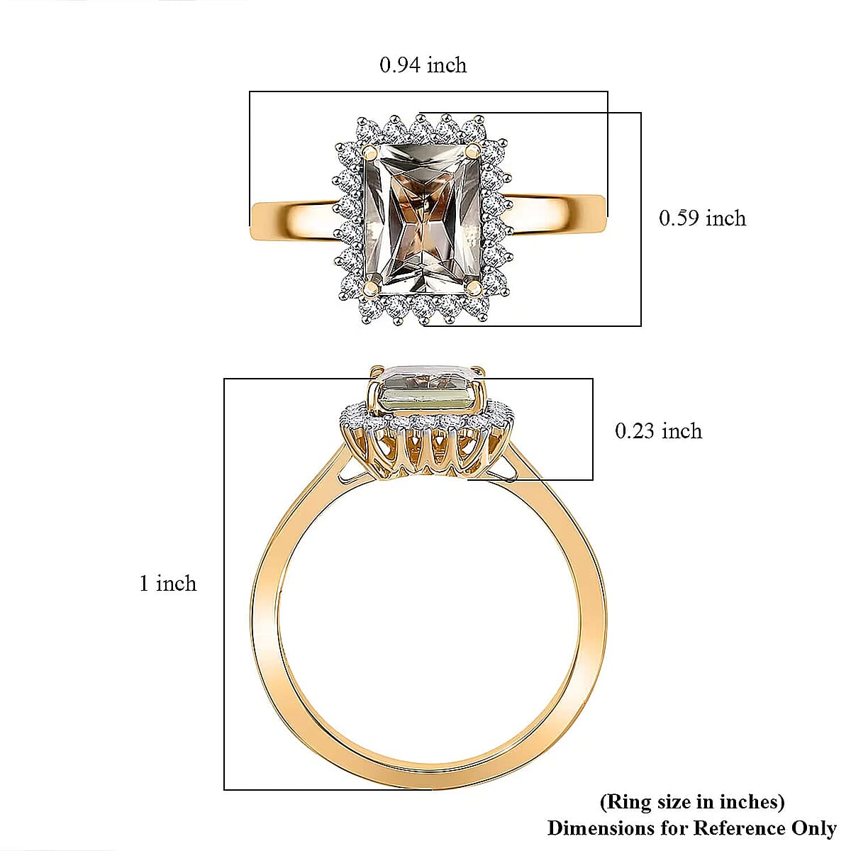 Certified & Appraised Luxoro 14K Yellow Gold AAA Turkizite and Diamond (G-H, I2) Halo Ring (4.66 g) (Size 10.0) (Del. in 10-15 Days) 3.06 ctw image number 5