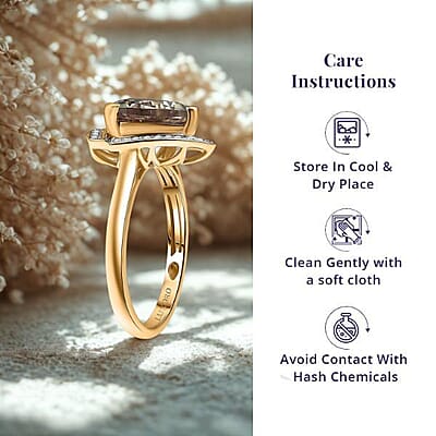 Certified & Appraised Luxoro AAA Turkizite and G-H I2 Diamond 4.16 ctw Ring in 14K Yellow Gold (Size 10.0) 4.32 Grams
