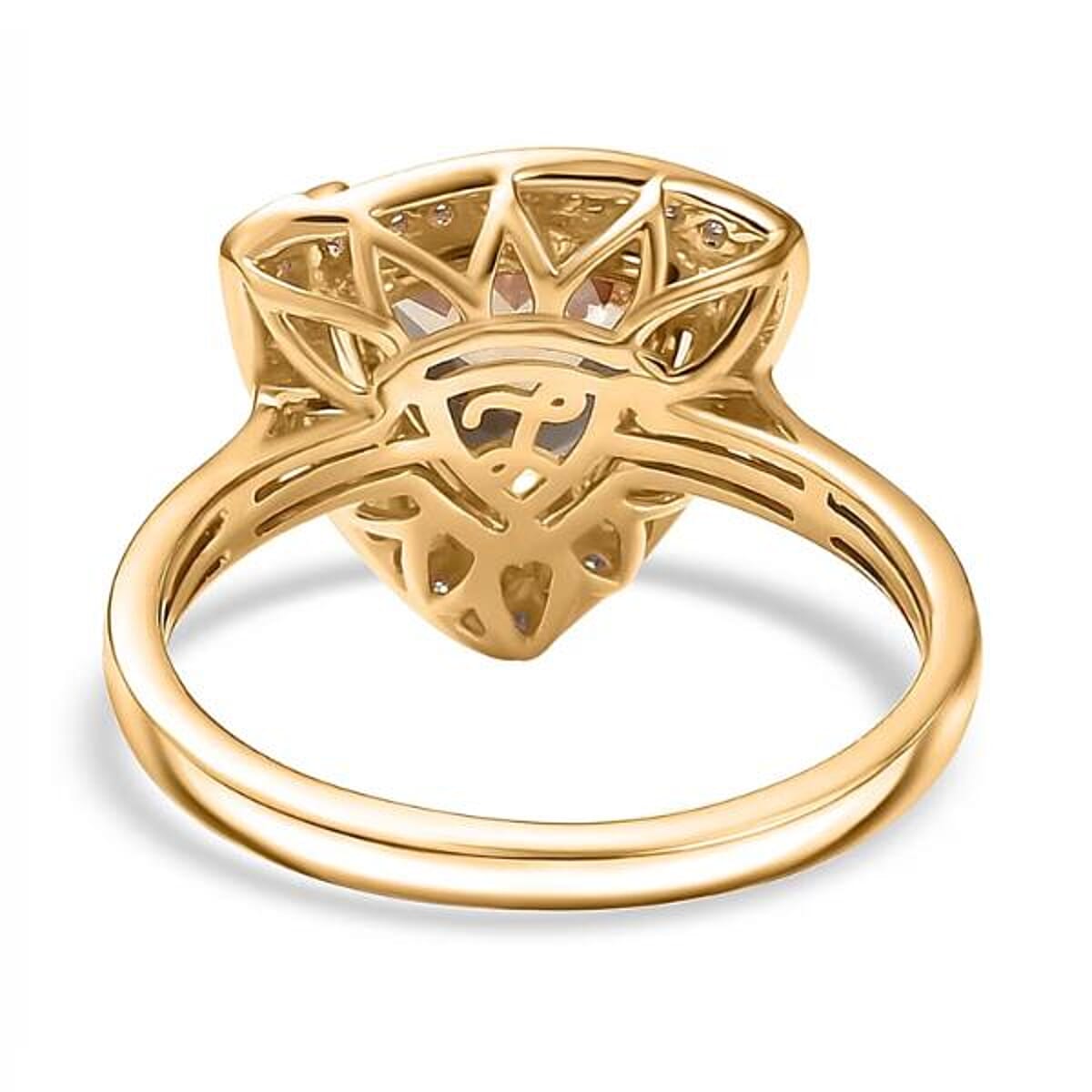 Certified & Appraised Luxoro 14K Yellow Gold AAA Turkizite and Diamond (G-H, I2) Ring (Size 9.0) (Del. in 10-15 Days) 4.16 ctw image number 6