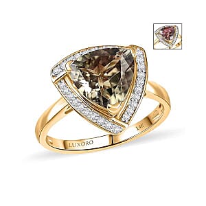 Certified & Appraised Luxoro 14K Yellow Gold AAA Turkizite and Diamond (G-H, I2) Ring (Size 11.0) (4.32 g) (Del. in 10-15 Days) 4.16 ctw