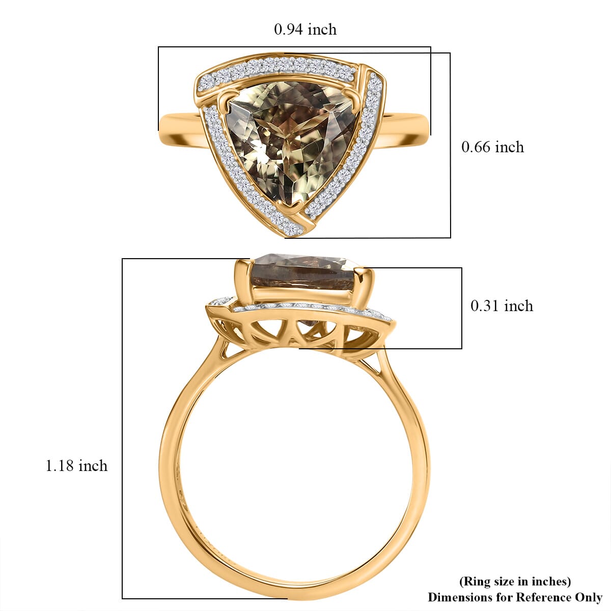 Certified & Appraised Luxoro 14K Yellow Gold AAA Turkizite and Diamond (G-H, I2) Ring (Size 9.0) (Del. in 10-15 Days) 4.16 ctw image number 5