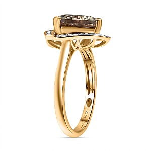 Certified & Appraised Luxoro AAA Turkizite and G-H I2 Diamond 4.16 ctw Ring in 14K Yellow Gold (Size 9.0) 4.32 Grams (Del. in 10-15 Days)