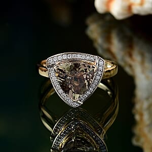 Certified & Appraised Luxoro 14K Yellow Gold AAA Turkizite and Diamond (G-H, I2) Ring (Size 9.5) (4.32 g) (Del. in 10-15 Days) 4.16 ctw