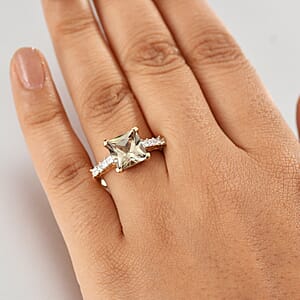 Certified & Appraised Luxoro AAA Turkizite and G-H I2 Diamond 4.74 ctw Ring in 14K Yellow Gold (Size 10.0) (Del. in 10-15 Days)