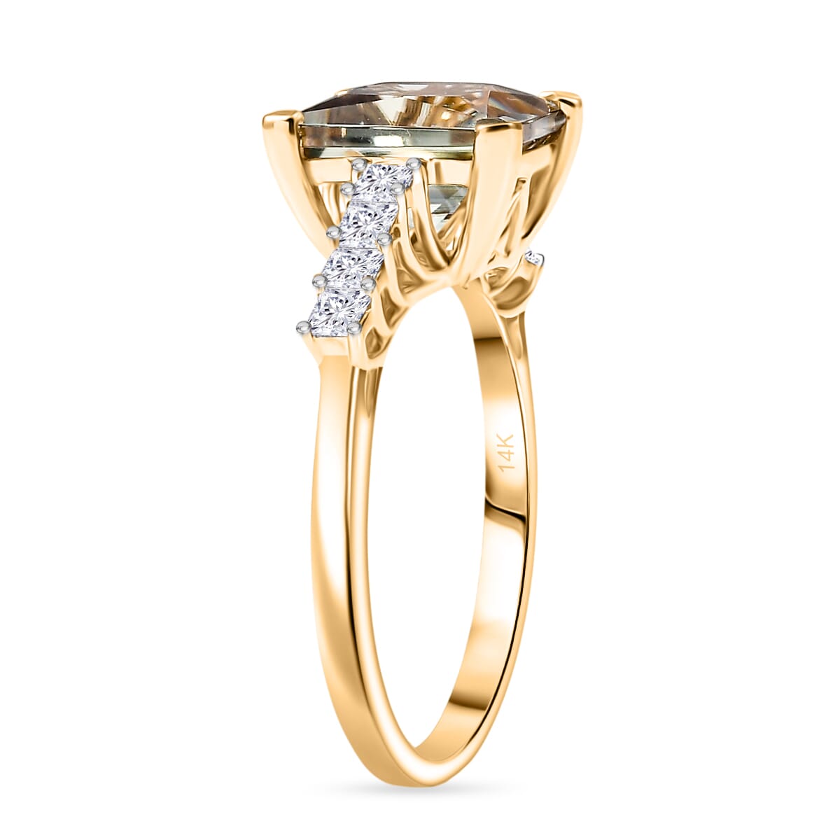 Certified & Appraised Luxoro AAA Turkizite and G-H I2 Diamond 4.74 ctw Ring in 14K Yellow Gold (Size 10.0) (Del. in 10-15 Days) image number 3