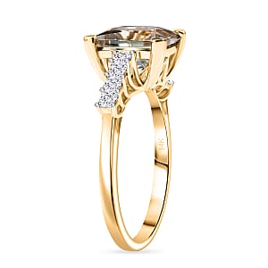 Certified & Appraised Luxoro AAA Turkizite and G-H I2 Diamond 4.74 ctw Ring in 14K Yellow Gold (Size 10.0) (Del. in 10-15 Days)