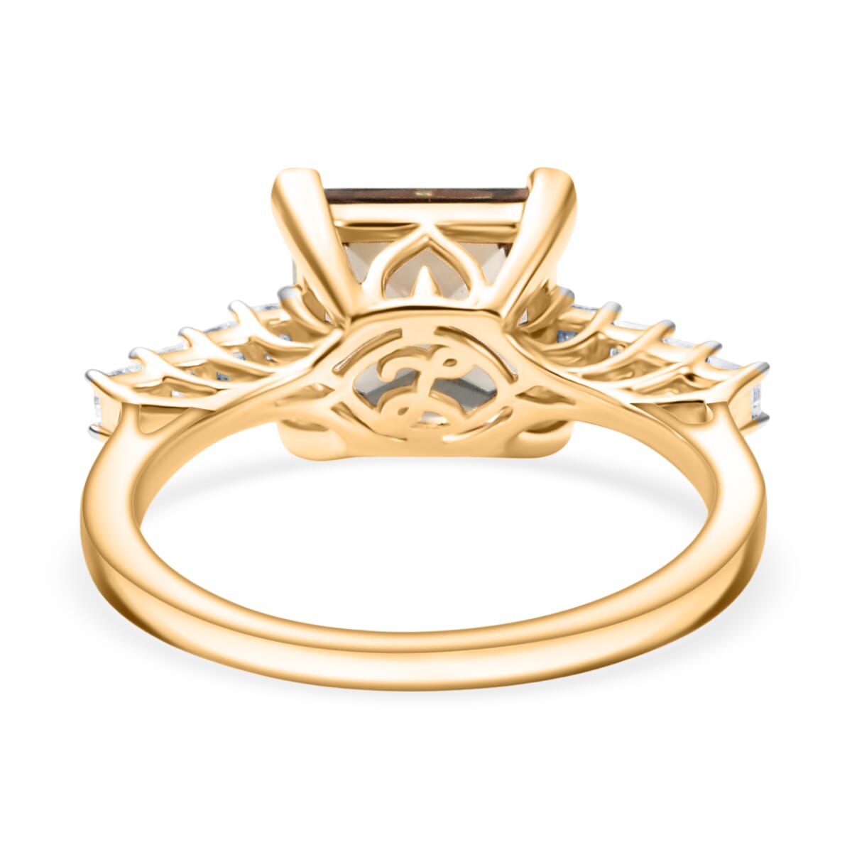 Certified & Appraised Luxoro AAA Turkizite and G-H I2 Diamond 4.74 ctw Ring in 14K Yellow Gold (Size 10.0) (Del. in 10-15 Days) image number 4
