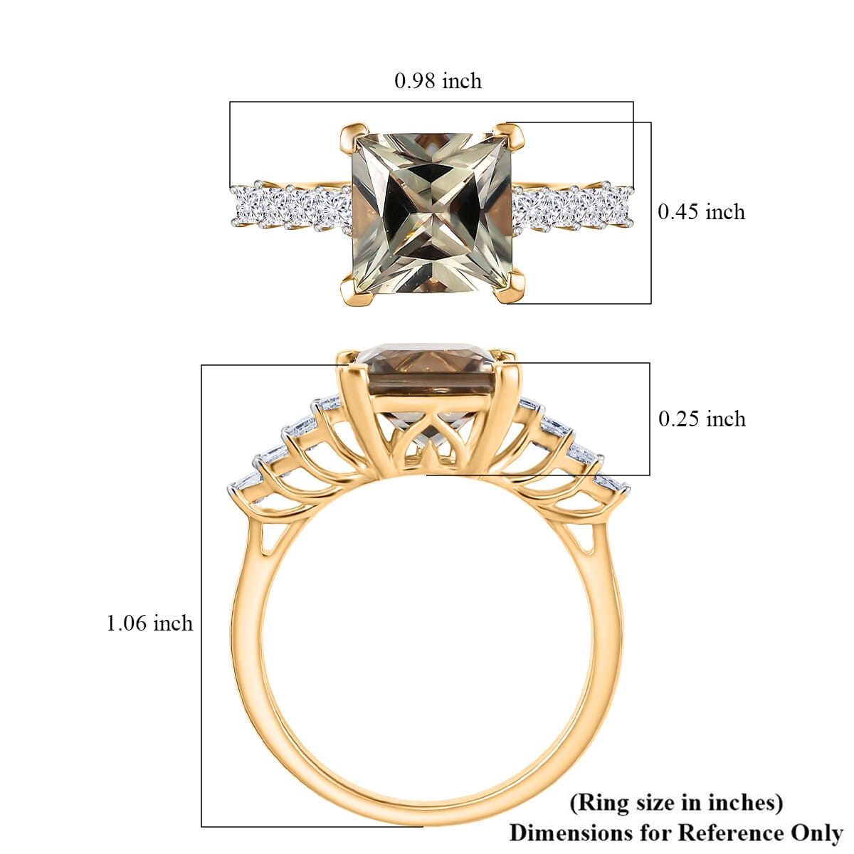 Certified & Appraised Luxoro AAA Turkizite and G-H I2 Diamond 4.74 ctw Ring in 14K Yellow Gold (Size 10.0) (Del. in 10-15 Days) image number 5