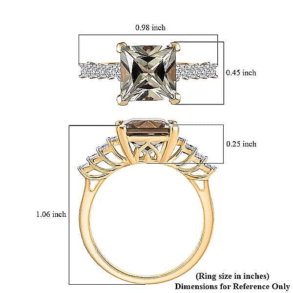 Certified & Appraised Luxoro 14K Yellow Gold AAA Turkizite and Diamond (G-H, I2) Ring (Size 5.0) 4.74 ctw