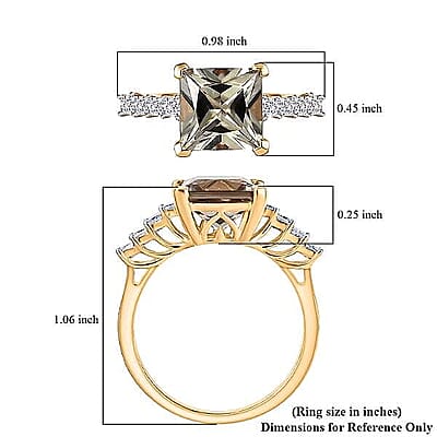 Certified & Appraised Luxoro 14K Yellow Gold AAA Turkizite and Diamond (G-H, I2) Ring (Size 5.0) 4.74 ctw